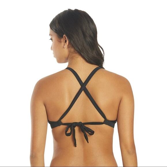 prAna Women's Black Regan High Neck Bikini Top with Mesh Detail Size Small - Picture 5 of 15